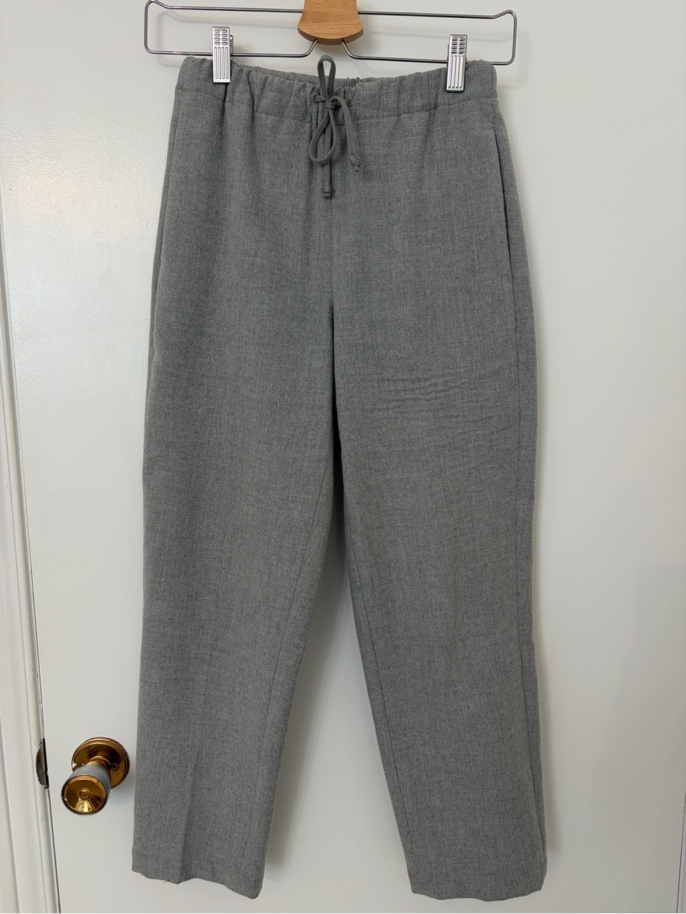 Babaton Gray Cropped Drawstring Trousers